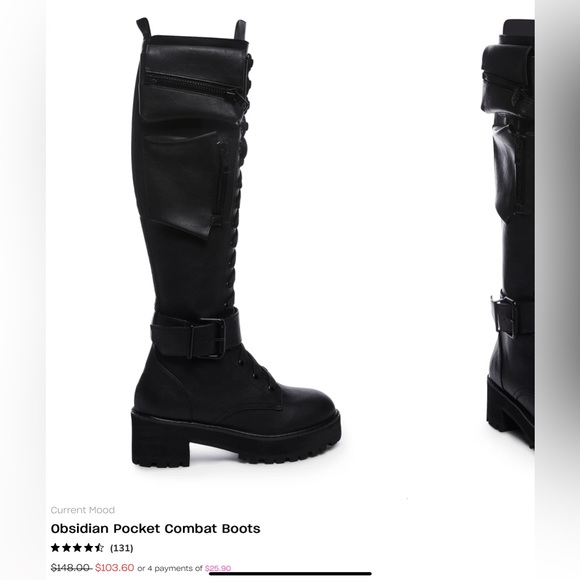 SOLD FB!!!Dollskill Vegan faux Obsidian combat black boots goth dolls kill punk - Picture 3 of 6